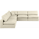  Manufacturer Color_Cream -- Comfy 118" Cream Vegan Leather Upholstered 5 pc Modular Sectional IMAGE 4
