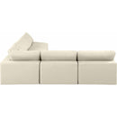  Manufacturer Color_Cream -- Comfy 118" Cream Vegan Leather Upholstered 5 pc Modular Sectional IMAGE 5