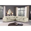  Manufacturer Color_Cream -- Comfy 119" Cream Vegan Leather Upholstered 5 pc Modular Sectional IMAGE 2