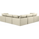  Manufacturer Color_Cream -- Comfy 119" Cream Vegan Leather Upholstered 5 pc Modular Sectional IMAGE 3