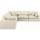  Manufacturer Color_Cream -- Comfy 119" Cream Vegan Leather Upholstered 5 pc Modular Sectional IMAGE 4