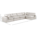  Manufacturer Color_Cream -- Comfy 158" Cream Vegan Leather Upholstered 5 pc Modular Sectional IMAGE 15