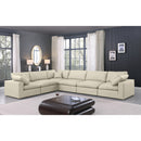  Manufacturer Color_Cream -- Comfy 158" Cream Vegan Leather Upholstered 6 pc Modular Sectional IMAGE 2