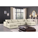  Manufacturer Color_Cream -- Comfy 158" Cream Vegan Leather Upholstered 6 pc Modular Sectional IMAGE 2