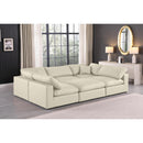  Manufacturer Color_Cream -- Comfy 119" Cream Vegan Leather Upholstered 6 pc Modular Sectional IMAGE 2
