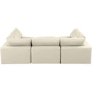  Manufacturer Color_Cream -- Comfy 119" Cream Vegan Leather Upholstered 6 pc Modular Sectional IMAGE 3