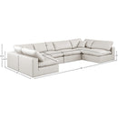  Manufacturer Color_Cream -- Comfy 158" Cream Vegan Leather Upholstered 6 pc Modular Sectional IMAGE 10