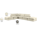  Manufacturer Color_Cream -- Comfy 157" Cream Vegan Leather Upholstered 6 pc Modular Sectional IMAGE 11