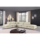  Manufacturer Color_Cream -- Comfy 157" Cream Vegan Leather Upholstered 6 pc Modular Sectional IMAGE 2