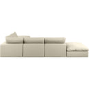  Manufacturer Color_Cream -- Comfy 157" Cream Vegan Leather Upholstered 6 pc Modular Sectional IMAGE 3