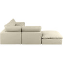  Manufacturer Color_Cream -- Comfy 157" Cream Vegan Leather Upholstered 6 pc Modular Sectional IMAGE 5