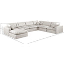  Manufacturer Color_Cream -- Comfy 158" Cream Vegan Leather Upholstered 7 pc Modular Sectional IMAGE 10