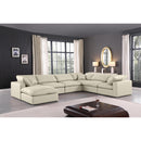  Manufacturer Color_Cream -- Comfy 158" Cream Vegan Leather Upholstered 7 pc Modular Sectional IMAGE 2
