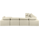  Manufacturer Color_Cream -- Comfy 158" Cream Vegan Leather Upholstered 7 pc Modular Sectional IMAGE 3
