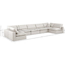  Manufacturer Color_Cream -- Comfy 197" Cream Vegan Leather Upholstered 7 pc Modular Sectional IMAGE 10
