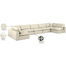  Manufacturer Color_Cream -- Comfy 197" Cream Vegan Leather Upholstered 7 pc Modular Sectional IMAGE 11