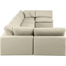  Manufacturer Color_Cream -- Comfy 197" Cream Vegan Leather Upholstered 7 pc Modular Sectional IMAGE 5