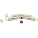  Manufacturer Color_Cream -- Comfy 157" Cream Vegan Leather Upholstered 7 pc Modular Sectional IMAGE 11