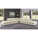 Meridian Comfy Cream Vegan Leather Modular Sectional IMAGE 2