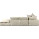  Manufacturer Color_Cream -- Comfy 157" Cream Vegan Leather Upholstered 7 pc Modular Sectional IMAGE 3