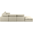  Manufacturer Color_Cream -- Comfy 157" Cream Vegan Leather Upholstered 7 pc Modular Sectional IMAGE 5
