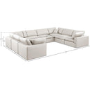  Manufacturer Color_Cream -- Comfy 158" Cream Vegan Leather Upholstered 8 pc Modular Sectional IMAGE 10