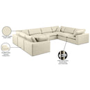  Manufacturer Color_Cream -- Comfy 158" Cream Vegan Leather Upholstered 8 pc Modular Sectional IMAGE 11