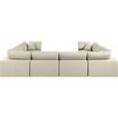  Manufacturer Color_Cream -- Comfy 158" Cream Vegan Leather Upholstered 8 pc Modular Sectional IMAGE 3