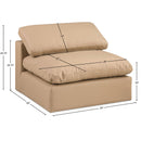  Manufacturer Color_Tan -- Comfy Tan Vegan Leather Upholstered Modular Armless Chair IMAGE 10
