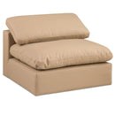  Manufacturer Color_Tan -- Comfy Tan Vegan Leather Upholstered Modular Armless Chair IMAGE 1