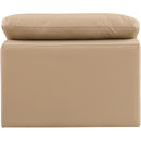  Manufacturer Color_Tan -- Comfy Tan Vegan Leather Upholstered Modular Armless Chair IMAGE 3