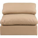  Manufacturer Color_Tan -- Comfy Tan Vegan Leather Upholstered Modular Armless Chair IMAGE 4