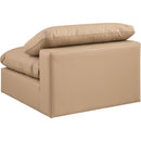  Manufacturer Color_Tan -- Comfy Tan Vegan Leather Upholstered Modular Armless Chair IMAGE 5