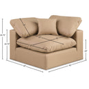  Manufacturer Color_Tan -- Comfy Tan Vegan Leather Upholstered Modular Corner Chair IMAGE 11