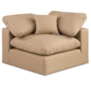  Manufacturer Color_Tan -- Comfy Tan Vegan Leather Upholstered Modular Corner Chair IMAGE 1