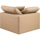  Manufacturer Color_Tan -- Comfy Tan Vegan Leather Upholstered Modular Corner Chair IMAGE 3