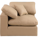 Meridian Comfy Tan Vegan Leather Modular Corner Chair IMAGE 4