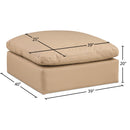  Manufacturer Color_Tan -- Comfy Tan Vegan Leather Upholstered Modular Ottoman IMAGE 5