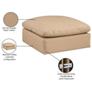  Manufacturer Color_Tan -- Comfy Tan Vegan Leather Upholstered Modular Ottoman IMAGE 6