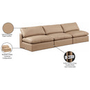  Manufacturer Color_Tan -- Comfy 117" Tan Vegan Leather Upholstered 3 pc Armless Modular Sofa IMAGE 10