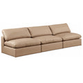  Manufacturer Color_Tan -- Comfy 117" Tan Vegan Leather Upholstered 3 pc Armless Modular Sofa IMAGE 1