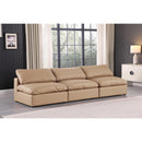  Manufacturer Color_Tan -- Comfy 117" Tan Vegan Leather Upholstered 3 pc Armless Modular Sofa IMAGE 2