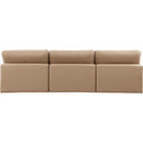  Manufacturer Color_Tan -- Comfy 117" Tan Vegan Leather Upholstered 3 pc Armless Modular Sofa IMAGE 3