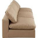  Manufacturer Color_Tan -- Comfy 117" Tan Vegan Leather Upholstered 3 pc Armless Modular Sofa IMAGE 5