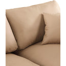  Manufacturer Color_Tan -- Comfy 117" Tan Vegan Leather Upholstered 3 pc Armless Modular Sofa IMAGE 7