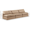  Manufacturer Color_Tan -- Comfy 117" Tan Vegan Leather Upholstered 3 pc Armless Modular Sofa IMAGE 9
