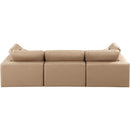  Manufacturer Color_Tan -- Comfy 119" Tan Vegan Leather Upholstered 3 pc Modular Sofa IMAGE 3