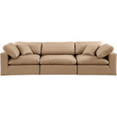  Manufacturer Color_Tan -- Comfy 119" Tan Vegan Leather Upholstered 3 pc Modular Sofa IMAGE 4