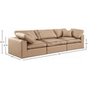  Manufacturer Color_Tan -- Comfy 119" Tan Vegan Leather Upholstered 3 pc Modular Sofa IMAGE 8