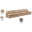  Manufacturer Color_Tan -- Comfy 156" Tan Vegan Leather Upholstered 4 pc Armless Modular Sofa IMAGE 10